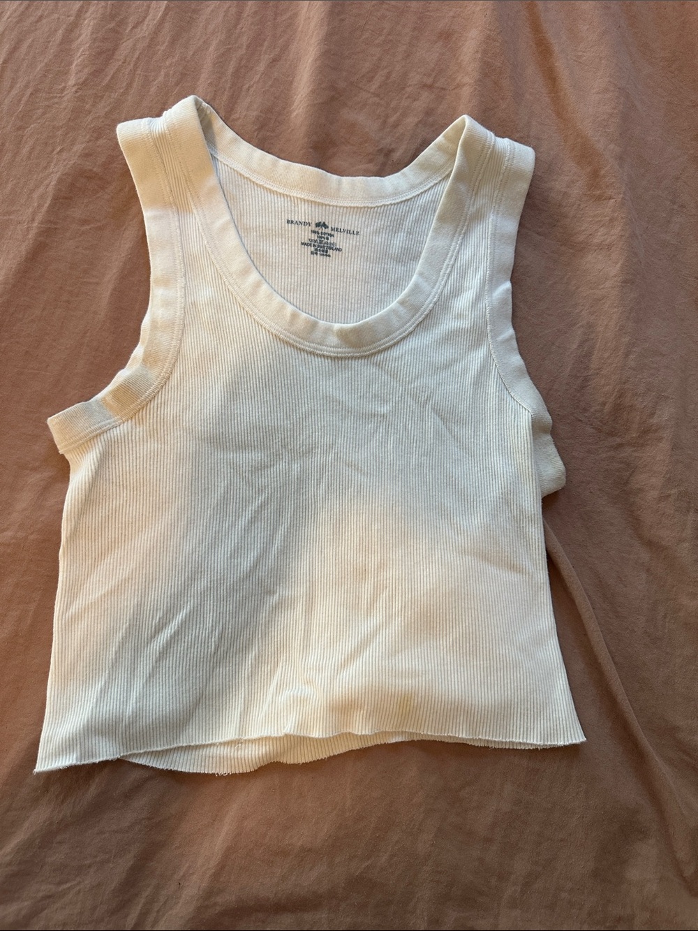 Brandy Melville Ribbed Cream Tank